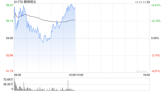 赣锋锂业现涨超3% 阿根廷锂盐湖合并项目取得关键进展